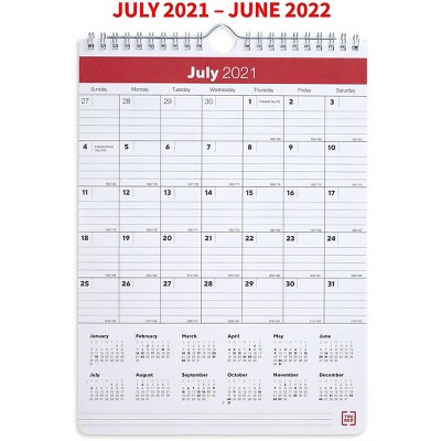 TRU RED 2021-2022 Academic 8" x 11" Monthly Calendar Black/Red (TR54277-21)