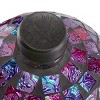 12" x 10" Indoor/Outdoor Embossed Pattern Glass Gazing Globe Purple - Alpine Corporation: Durable Polystone, LED Lights - 4 of 4