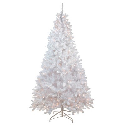 Northlight 7' Prelit Artificial Christmas Tree Flocked Snow White - Clear Lights