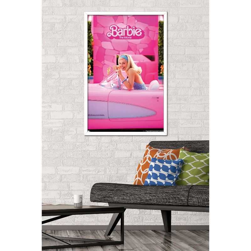 Trends International Mattel Barbie: The Movie - Barbie Car Framed Wall Poster Prints, 2 of 7