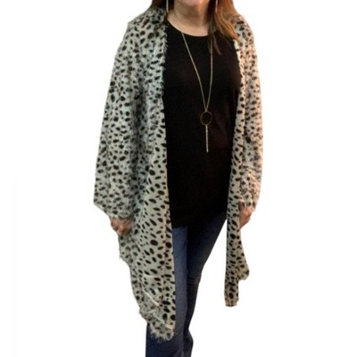 Women's Faux Fur Cardigan - LLOVE M