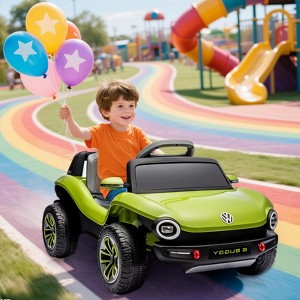 Kids Ride On Car Licensed Volkswagen Beetle Electric Ride On Toy for Toddlers 4 Wheeler Vehicle - 1 of 4