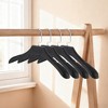 Unique Bargains Flat Hook Closet Hanger Black 4 Pcs - 4 of 4