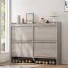 4 Shoe Cabinet with Flip Drawers, Wooden Shoe Cabinet with Adjustable Shelf, Freestanding Shoe Organizer, Hidden Shoe Storage for Entryway Hallway - 4 of 4