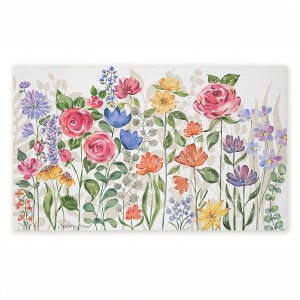 Stupell Industries Springtime Wildflower Blossoms Printed Outdoor Door Mat, design by Jenny Faw, 18"x30" - 1 of 4