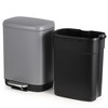 12L Bathroom Trash Can with Lid, Stainless Steel Kitchen Trash Can with Odor-Protective Lid | Hands-Free, with Foot Pedal and Trash Bag Ring - 2 of 4