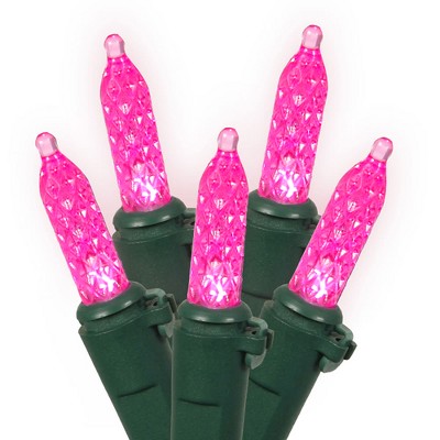 Vickerman 70ct M5 Mini LED String Lights Pink - 35' Green Wire