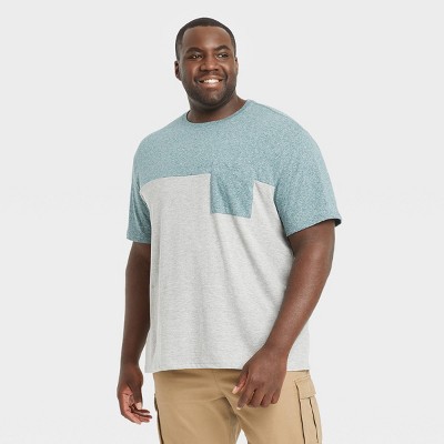 Men's Standard Fit Short Sleeve Sarcelle Crew Neck Shirt - Goodfellow & Co™ Teal Blue