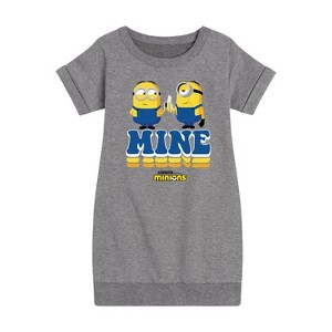 Girls' - Despicable Me Minions - Mine Mine Mine Graphic Short Sleeve Fleece Dress - 1 of 4