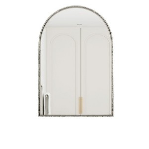 SEVOBAL Bathroom Vanity Mirrors Arched Wall Mirror Sturdy Metal Frame and Shatterproof Glass for Versatile Use, Silver, 24.02"*0.98"*35.83" - 1 of 4