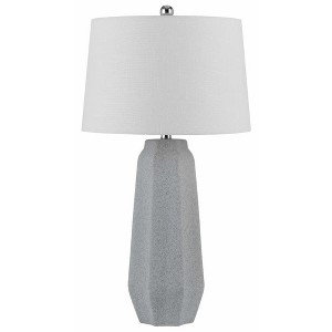 Cal Lighting 150W 3 Way Drayton Ceramic Table lamp with hardback Fabric Shade (Sold in Pairs) - 1 of 1