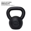 Naysaye Kettlebell 30LB Solid Cast Iron for Strength Training and Muscle Building Flat Bottom for Home Gym, Black, 12"*8"*7" - 4 of 4