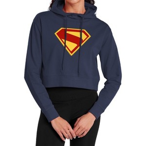 Women's Superman 2025 Logo Cropped Hoodie Pullover Sweatshirt : Target