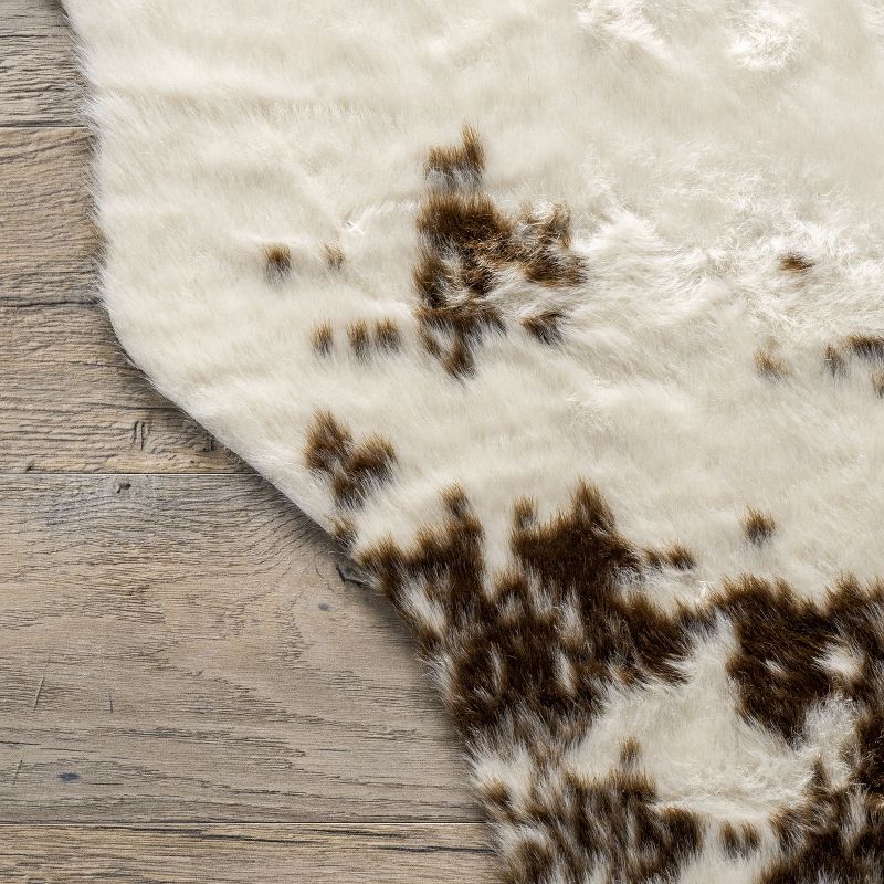 nuLOOM Marcia Machine Washable Faux Cowhide Area Rug, 5 of 10