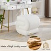 COWLOWN S-Shape Teddy Fabric Ottoman Makeup Stool Footstool, 250LBS Capacity, No-Assembly, Anti-Slip for Living Room/Bedroom/Sofa Side - 4 of 4