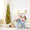 Tangkula 6/7/8 FT Pencil Christmas Tree w392/523/671 Memory Wire Branch Tips 140/190/250 LED Lights - 3 of 4