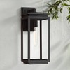 Possini Euro Design Modern Outdoor Wall Light Fixture Matte Black 18" Clear Glass for Post Exterior Barn Deck House Porch Yard - 2 of 4