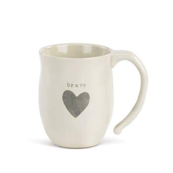 DEMDACO Brave Heart Mug 12 ounce - White