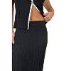Women's Contrast Trim Ribbed Knit Midi Skirt - Illa Illa - 4 of 4