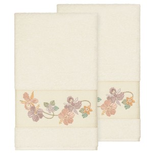 Linum Home Textiles 100% Turkish Cotton CAROLINE Embellished Towel Set - 1 of 2