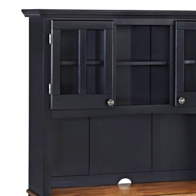 Large Buffet of Buffets Server with Hutch and Oak Top Black - Homestyles, 5 of 10