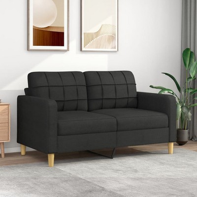 vidaXL 2-Seater Sofa Black 55.1 in. Fabric