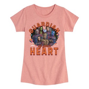 Girls' - Marvel - Guardian Of Your Heart Valentine Fitted Short Sleeve Graphic T-Shirt - 1 of 4