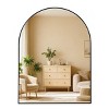 Okak Minimalism Arched Bathroom Mirror, Vanity Mirror with Aluminum Frame, Arched Mirror for Bathroom, Living Room, Bedroom - 3 of 4