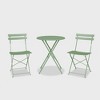 Garvee 3 Piece Patio Bistro Set, Outdoor Folding Table & 2 Chairs, Colorful Metal Furniture for Apartments, Porch, Deck, Balcony, Garden - 3 of 4