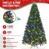 7FT Pre-Lit Artificial Christmas Tree with 400 Multi-Color LED Lights and 1306 Branch Tips - 3 of 4