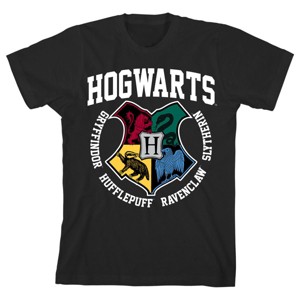 Harry Potter Hogwarts Houses Pride Black T-shirt Toddler Boy to Youth Boy - 1 of 3