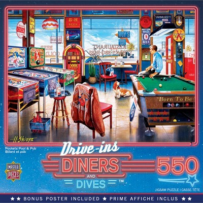 MasterPieces Drive-Ins, Diners and Dives - Pockets Pool & Pub 550 Piece Puzzle