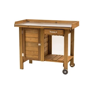 Tierra Garden Gardener's Table with Wheels, Cabinet and Drawer - 1 of 4