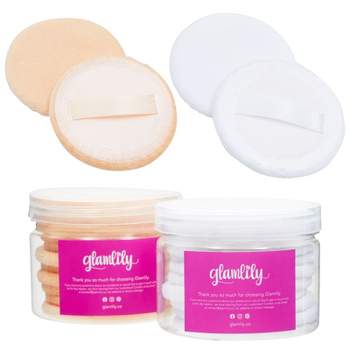 Glamlily 24 Pack Round Makeup Sponge Puffs for Face Powder, Blush, Bronzer, Highlight, Beige and White
