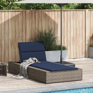 vidaXL Patio Sunbed Grey PE Rattan Standard Adjustable Armrests - 1 of 4