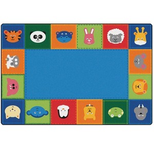 Carpets for Kids KIDSoft Baby Animals Border Classic Colors Learning Rug, Rectangle - 1 of 4