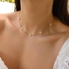 14K Gold Plated Dainty Single Pearl Choker - Trendy Simple Women's Pearl Necklace Jewelry - 3 of 4