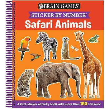 Brain Games - Sticker by Number: Safari Animals (for Kids Ages 3-6) - by  Publications International Ltd & Little Grasshopper Books
