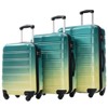 FonTOI 20"&24"&28" Luggage Sets 3 Pieces, Hardshell Expandable Luggages with Spinner Wheels, Gradient Color Travel luggage Sets, Green & Yellow, - 2 of 4