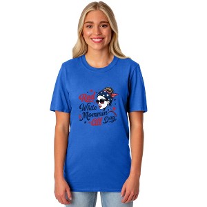 Red White & Mommin' All Day Women's 4th Of July Short-Sleeve T-Shirt - 1 of 4