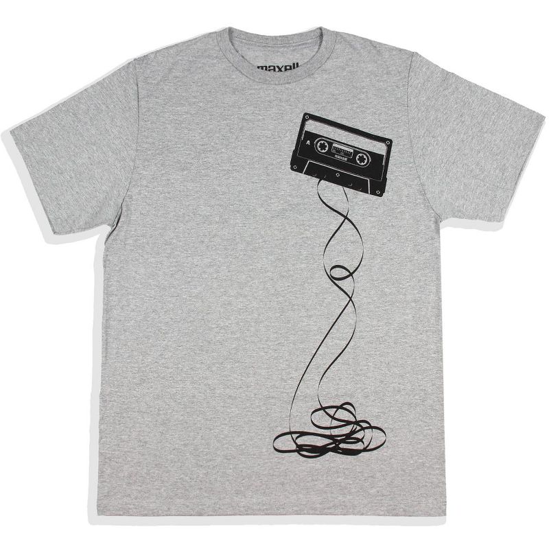 Maxell Men's Old School Audio Tape Undone Licensed Heather T-Shirt, 1 of 5