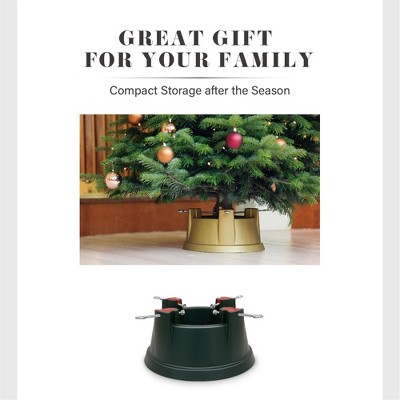 Large Green Plastic Christmas Tree Stand with Ergonomic Bolts