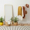 MAYEERTY Aluminum Full-Length Mirror 64x21in, Gold, Rounded Corner, Tempered Glass, With Stand - 2 of 4