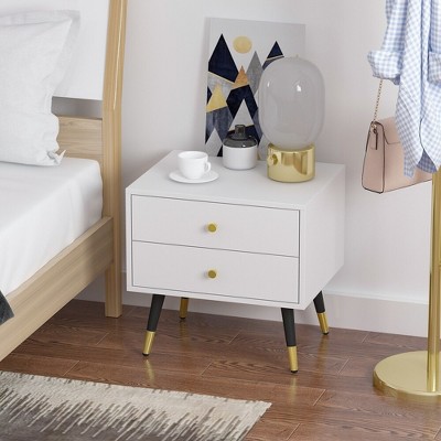 TIRAMISUBEST 21.3" H End Table Bedside Table Nightstand with 2 Drawers