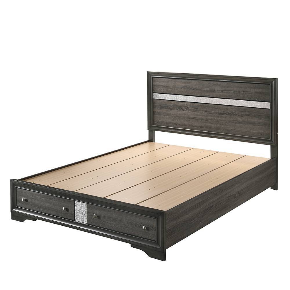 Photos - Bed Acme Furniture Queen Naima  Gray Finish