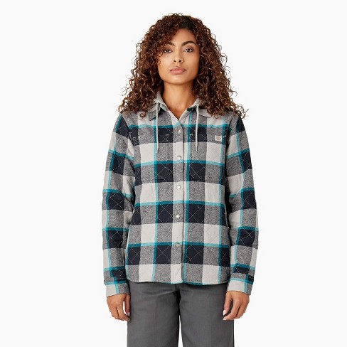 Dickies Women s Flannel Hooded Shirt Jacket Target