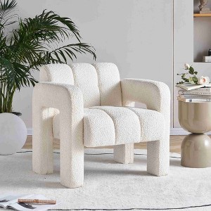 CAVINAS Faux Leather Accent Chair with Brass-Tipped Feet,Upholstered Living Room Chair,Reading Chairs for Living Room - 1 of 4