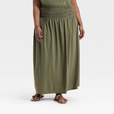 Women's Knit Smocked Maxi A-Line Skirt - Universal Thread™