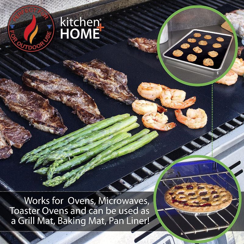 Kitchen + Home Oven Liners - Set of Nonstick Reusable Oven Mat for Gas, Electric & Microwave Ovens, 3 of 7