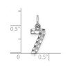 Black Bow Jewelry 14k White Gold, Varsity Collection, Small D/C Pendant, Number 7 - 4 of 4